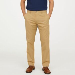 J CREW Mens Chico Khakis Beige CLASSIC FIT Flat Front 100% Cotton Size 33 x 30